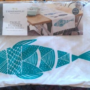 Threshold Table Runner Tassle Tropical Fish Boho